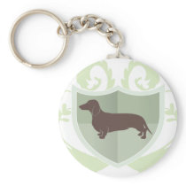 Dachshund Doxie Classic Crest Design keychains