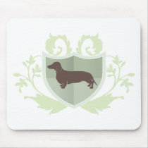 Dachshund Doxie Classic Crest Design mousepads