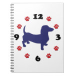 Dachshund Doxie Clock Spiral Notebooks