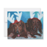Dachshund Doxie Pair Christmas Invitation