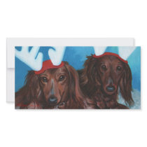 Dachshund Doxie Pair Christmas Photo Card photo cards
