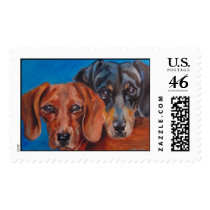 Dachshund Duo postage