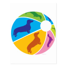 Dachshund Fun Beachball Postcards
