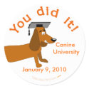 Dachshund Graduation Stickers Template sticker