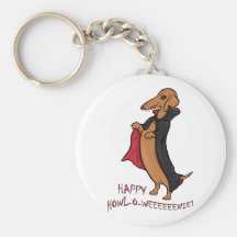 Dachshund Halloween Vampire Keychains