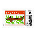 Dachshund Happy Holiday postage