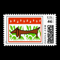 Dachshund Happy Holiday stamps
