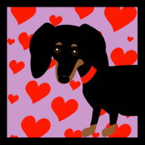 Dachshund Hearts posters
