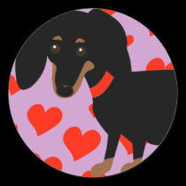 Dachshund Hearts Stickers stickers