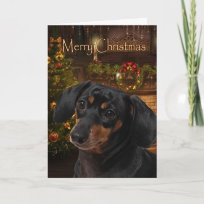 Dachshund Holiday Card