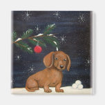 Dachshund Holiday/Winter Magnet