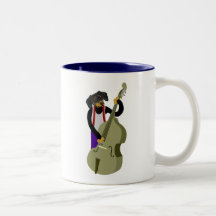 Dachshund Jazz Bass Player Mugs