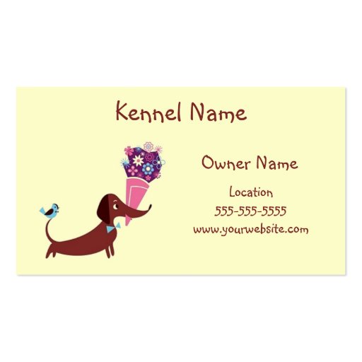 Dachshund Kennel Business Card Template (front side)
