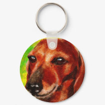 Dachshund keychains by dogdaysofpainting Dachshund keychains