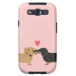 Dachshund Kiss with Heart on Pink Samsung Galaxy S3 Cover