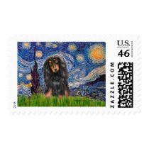 Dachshund (LHBT) - Starry Night Postage Stamp