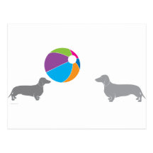 Dachshund.  Life's a Beach Ball! Post Card