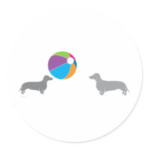 Dachshund.  Life's a Beach Ball! Sticker