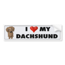 Dachshund (Long-Hair) Love Sticker bumper stickers by cartoondogs Dachshund (Long-Hair) Love Sticker bumper stickers