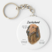 Dachshund (longhair) History Design Key Chain