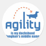Dachshund Longhaired Round Sticker