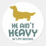 Dachshund Longhaired Round Stickers