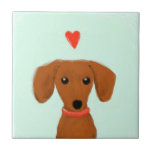 Dachshund Love Ceramic Tile