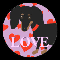 Dachshund LOVE Hearts Stickers stickers