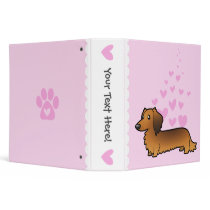 Dachshund Love (longhair) 3 Ring Binder