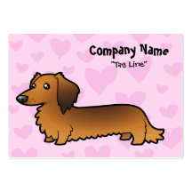 Dachshund Love (longhair) Business Card Template