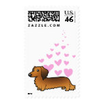 Dachshund Love (longhair) Postage Stamp