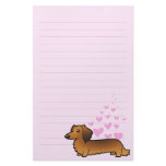 Dachshund Love (longhair) Customized Stationery