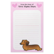 Dachshund Love (longhair) Customized Stationery