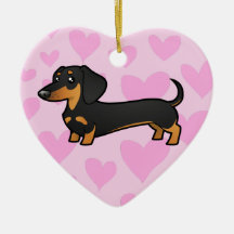 Dachshund Love (smooth coat) Christmas Tree Ornament