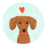 Dachshund Love Round Stickers