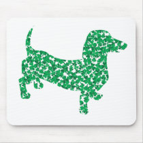 Dachshund Made of Shamrocks Mousepads