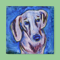 Dachshund Magnet - "Lavender Doxie" magnets