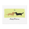 Dachshund Mistletoe Kiss postcards by jennsdoodleworld Dachshund Mistletoe Kiss postcards