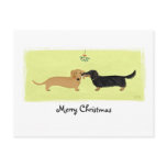 Dachshund Mistletoe Kiss Post Card
