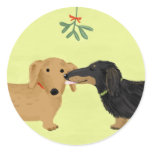 Dachshund Mistletoe Kiss Sticker