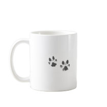 dachshund mug with paw prints