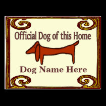 Dachshund Official Dog Sign postcards