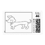 Dachshund outline postage stamp