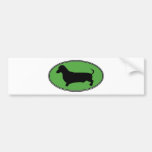 Dachshund Oval Green-Plain Bumper Stickers