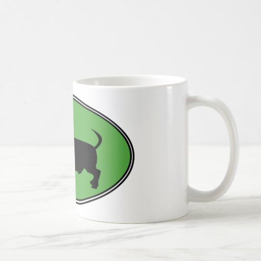 Dachshund Oval Green-Plain Mug