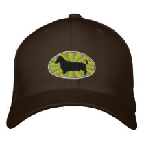 Dachshund Oval Green-Starburs embroidered hats