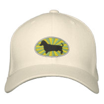 Dachshund Oval Green-Starburs embroidered hats by ktreadwe Dachshund Oval Green-Starburs embroidered hats