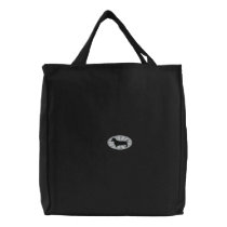 Dachshund Oval Pink Starburst Canvas Bag