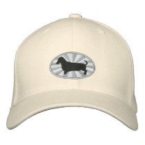 Dachshund Oval Pink Starburst embroidered hats by ktreadwe Dachshund Oval Pink Starburst embroidered hats