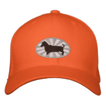 Dachshund Oval Pink Starburst embroidered hats by ktreadwe Dachshund Oval Pink Starburst embroidered hats